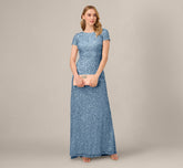 Scoop Back Sequin Gown In Nile