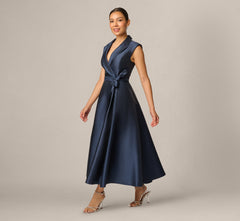 Petite Sleeveless Mikado Suit Dress In Midnight
