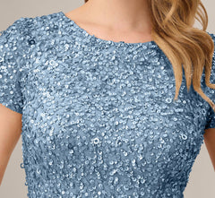 Scoop Back Sequin Gown In Nile