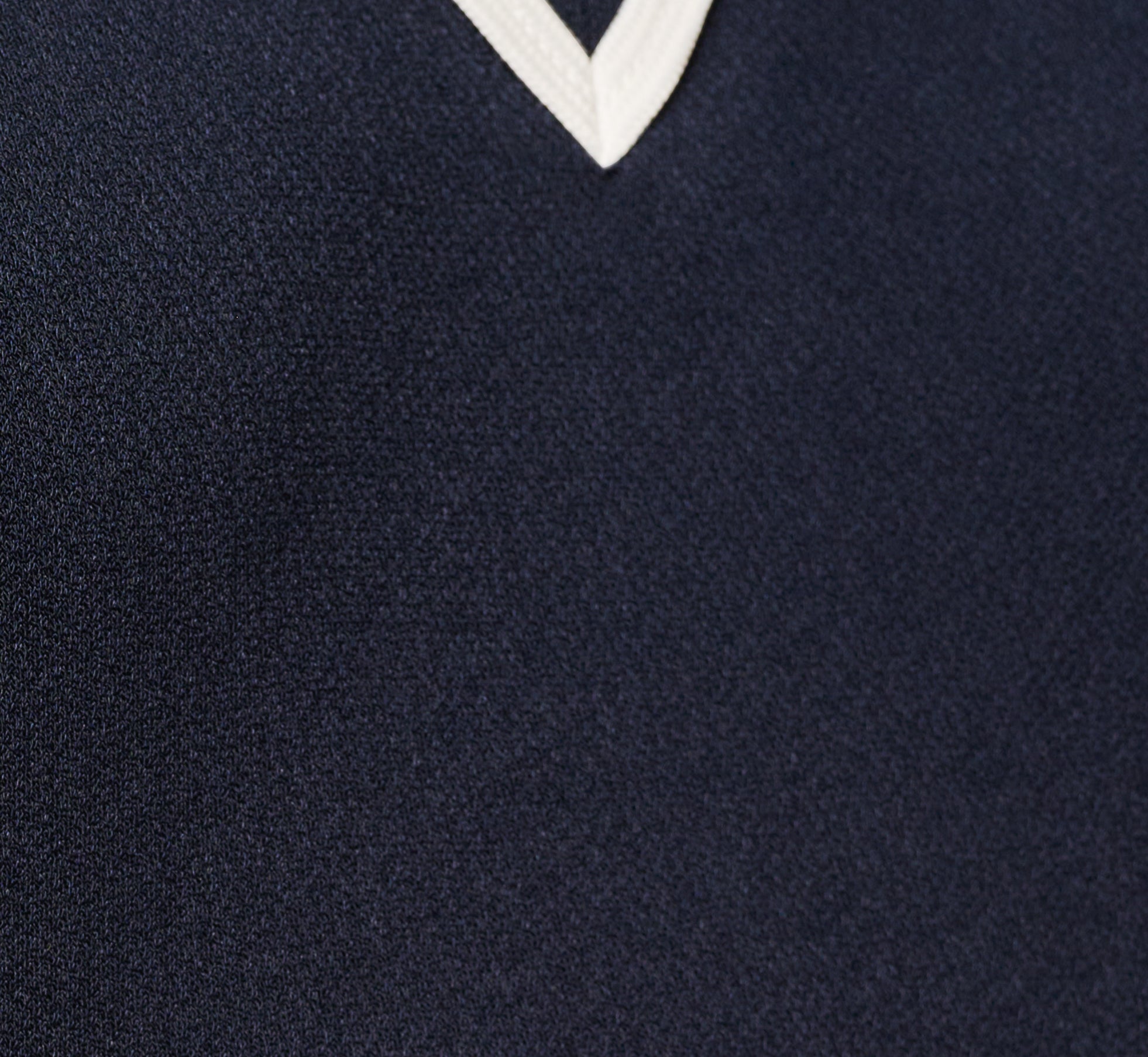 Long Sleeve Collared Twofer Tipped Sweater In Navy Ivory W  Ivory