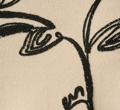 Sleeveless Floral Embroidered Polo Sweater In Cream Black