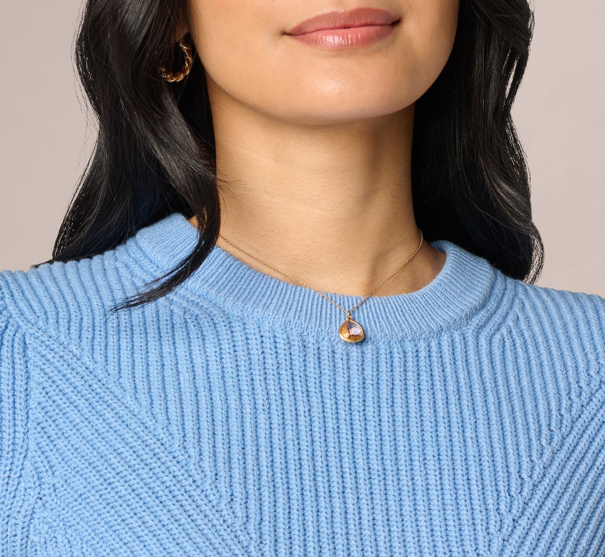 Short Sleeve Shaker Knit Pullover Sweater In Classic Blue
