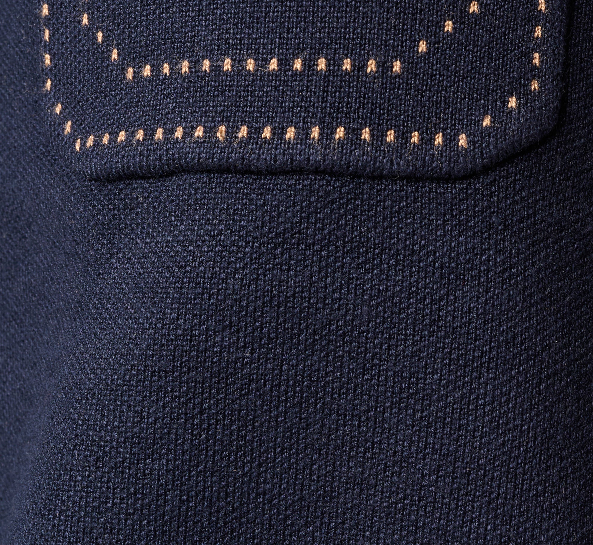 Three Quarter Sleeve Contrast Stitch Sweater In Navy Khaki