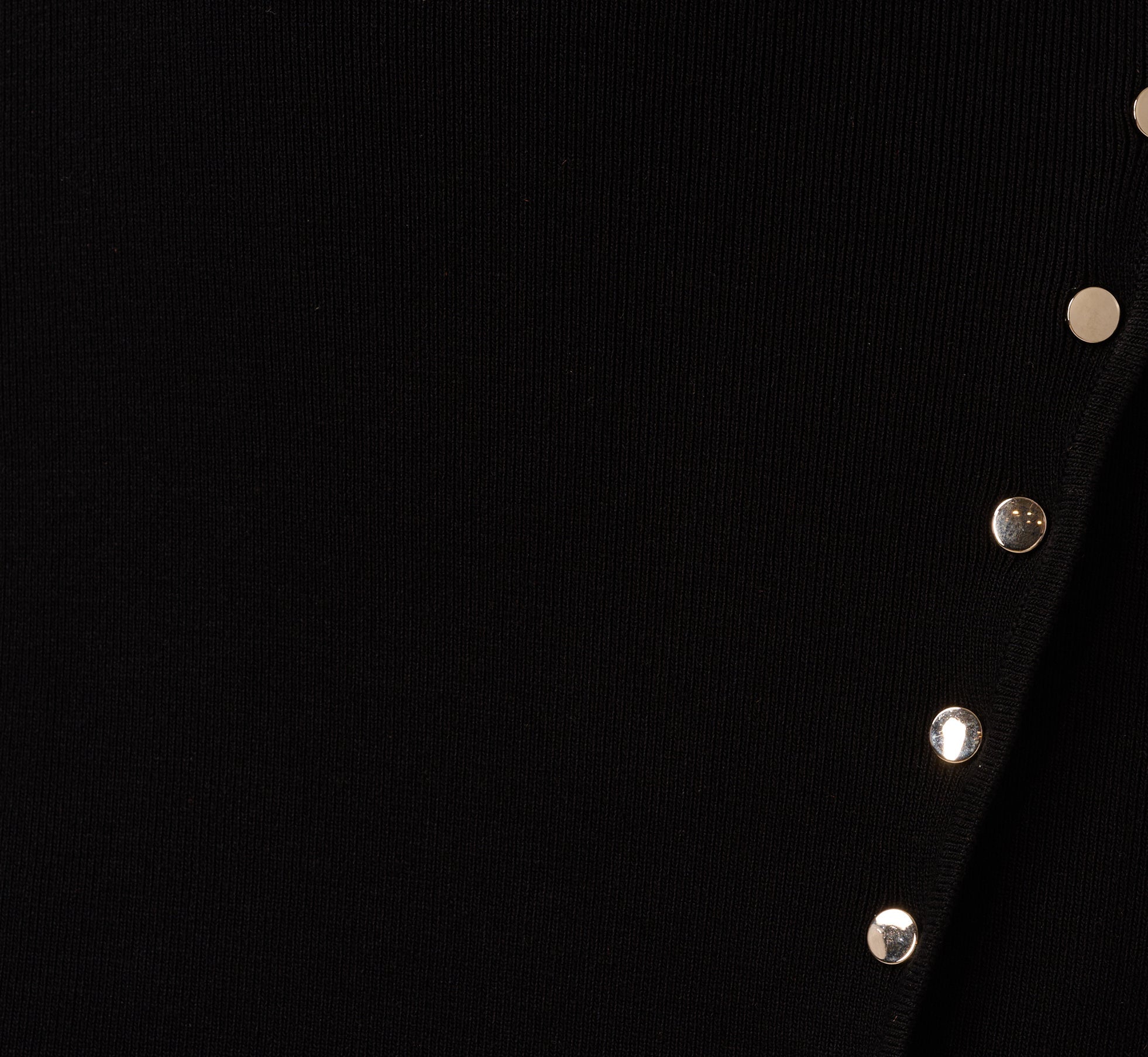 One Shoulder Studded Knit Midi Dress In Black
