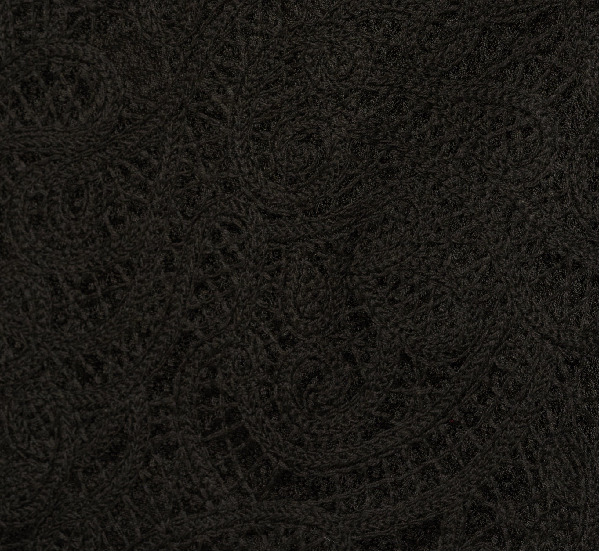 Lace Illusion Asymmetrical Wooden Bead Midi Dress In Black