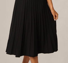 Rib Knit Cutout A Line Midi Dress In Black