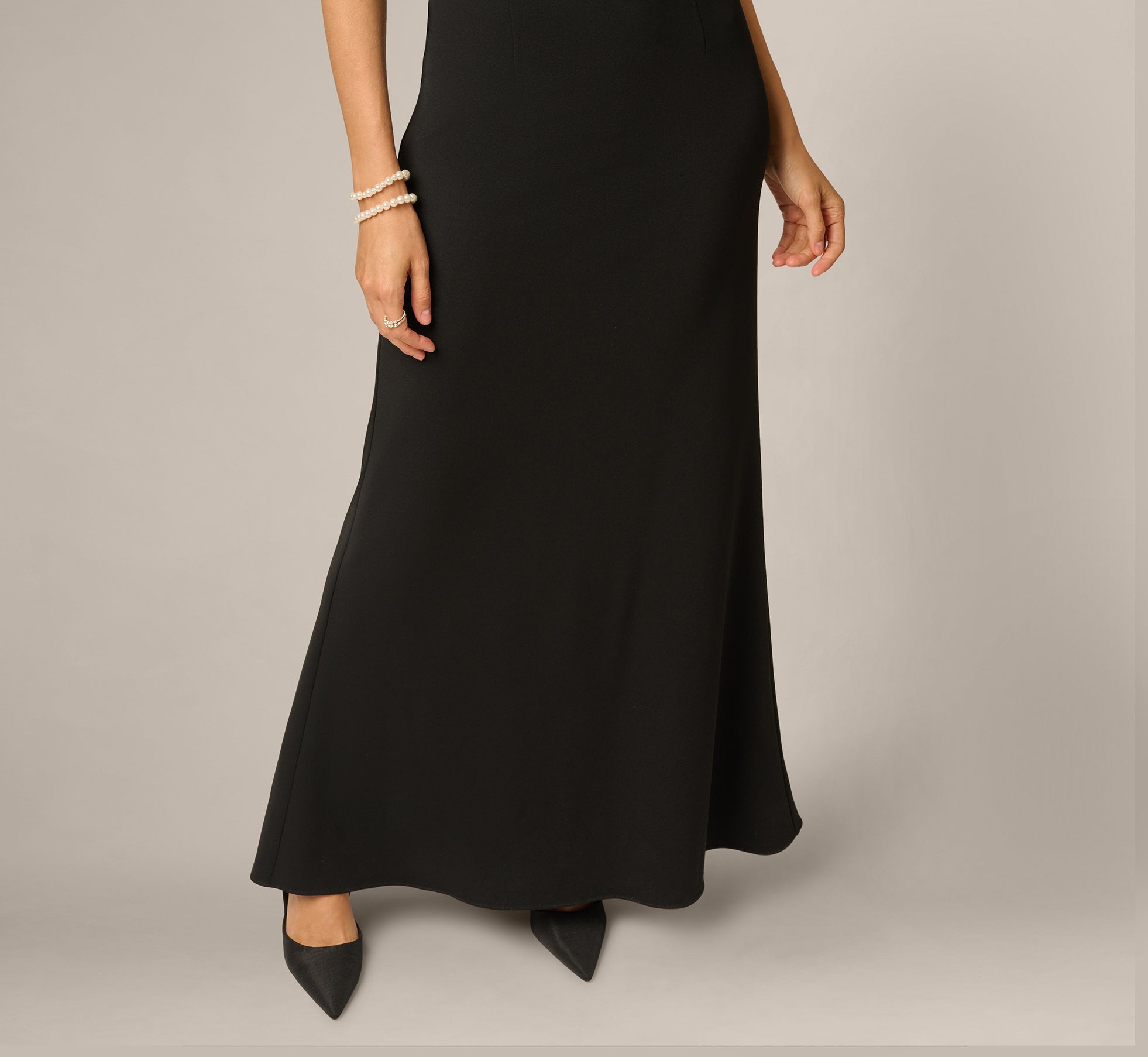 Pearl Halter Gown In Black