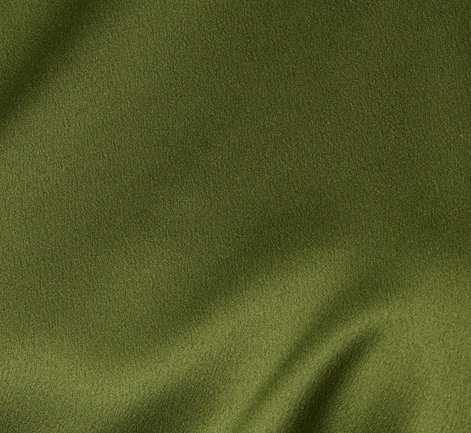 Satin Blouson Halter Midi Dress In Olive Cypress