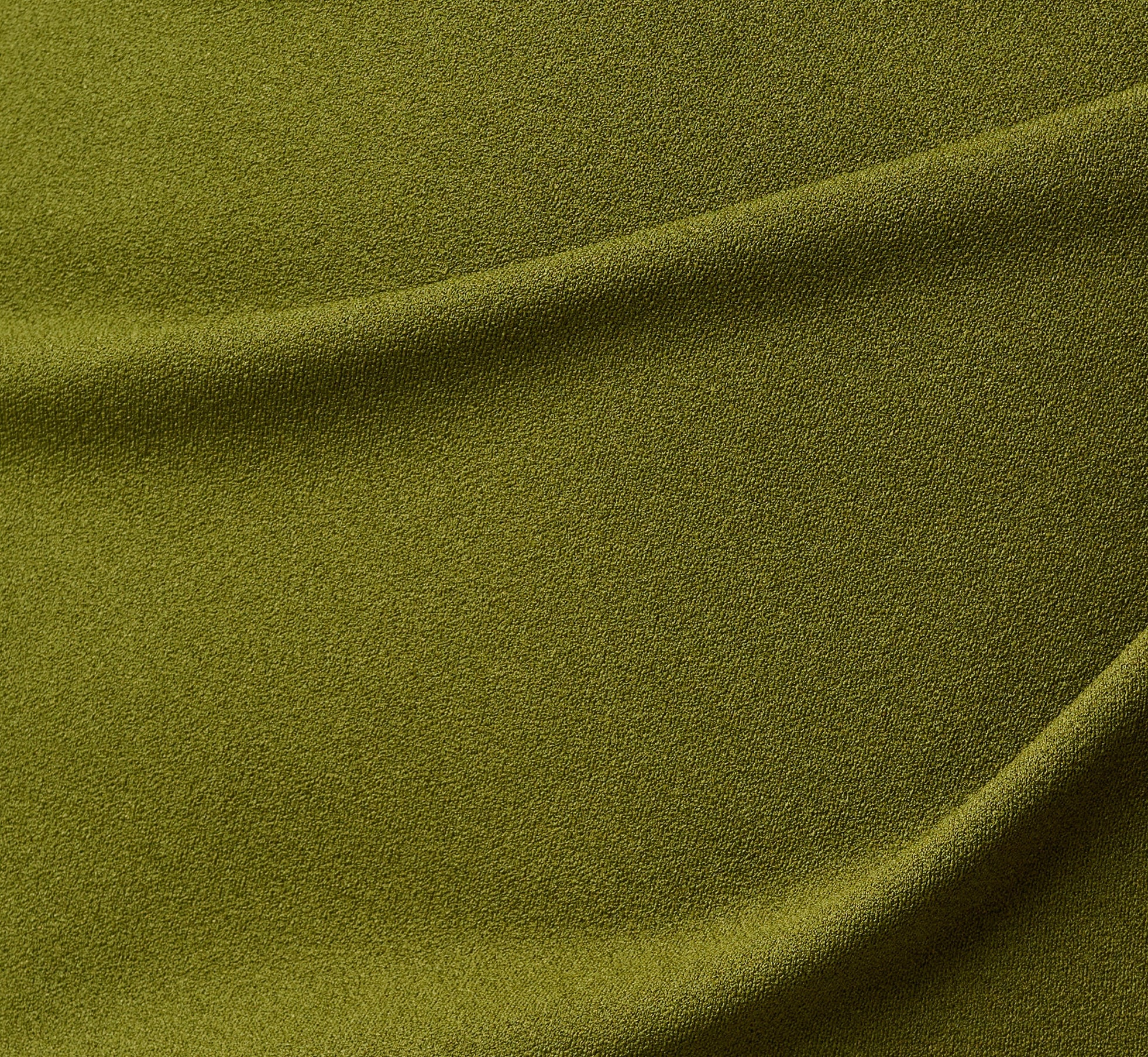 High Low Crepe Halter Gown With Organza Draping In Jungle Olive
