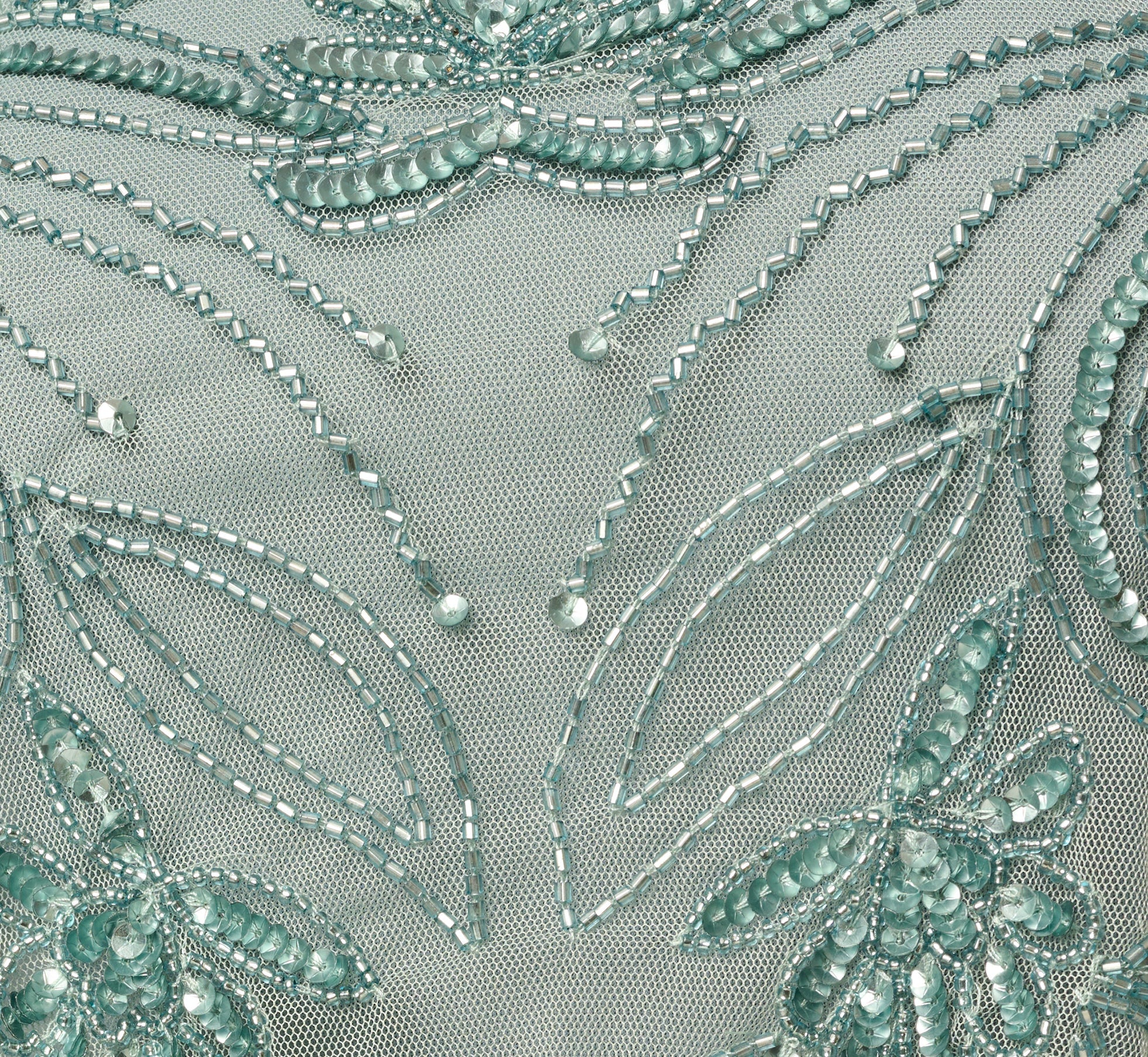 Petite Beaded Halter Blouson Long Dress In Sage