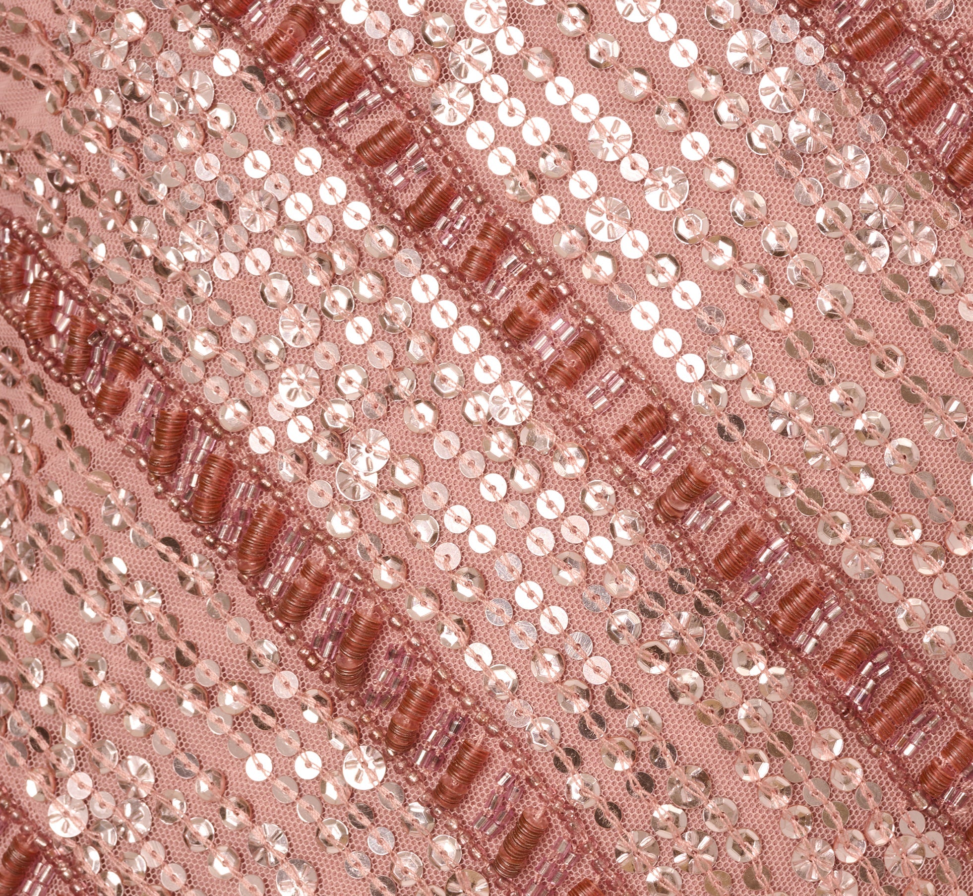 One Shoulder Beaded Sequin Mermaid Gown In Candied Ginger