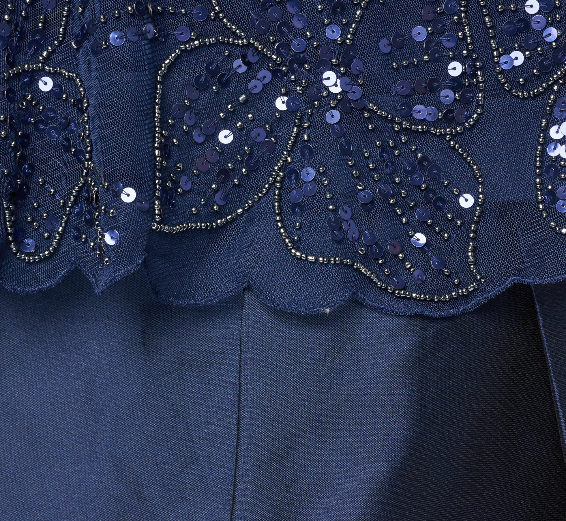 Plus Size Beaded Cape High Low Taffeta Combo Gown In Light Navy