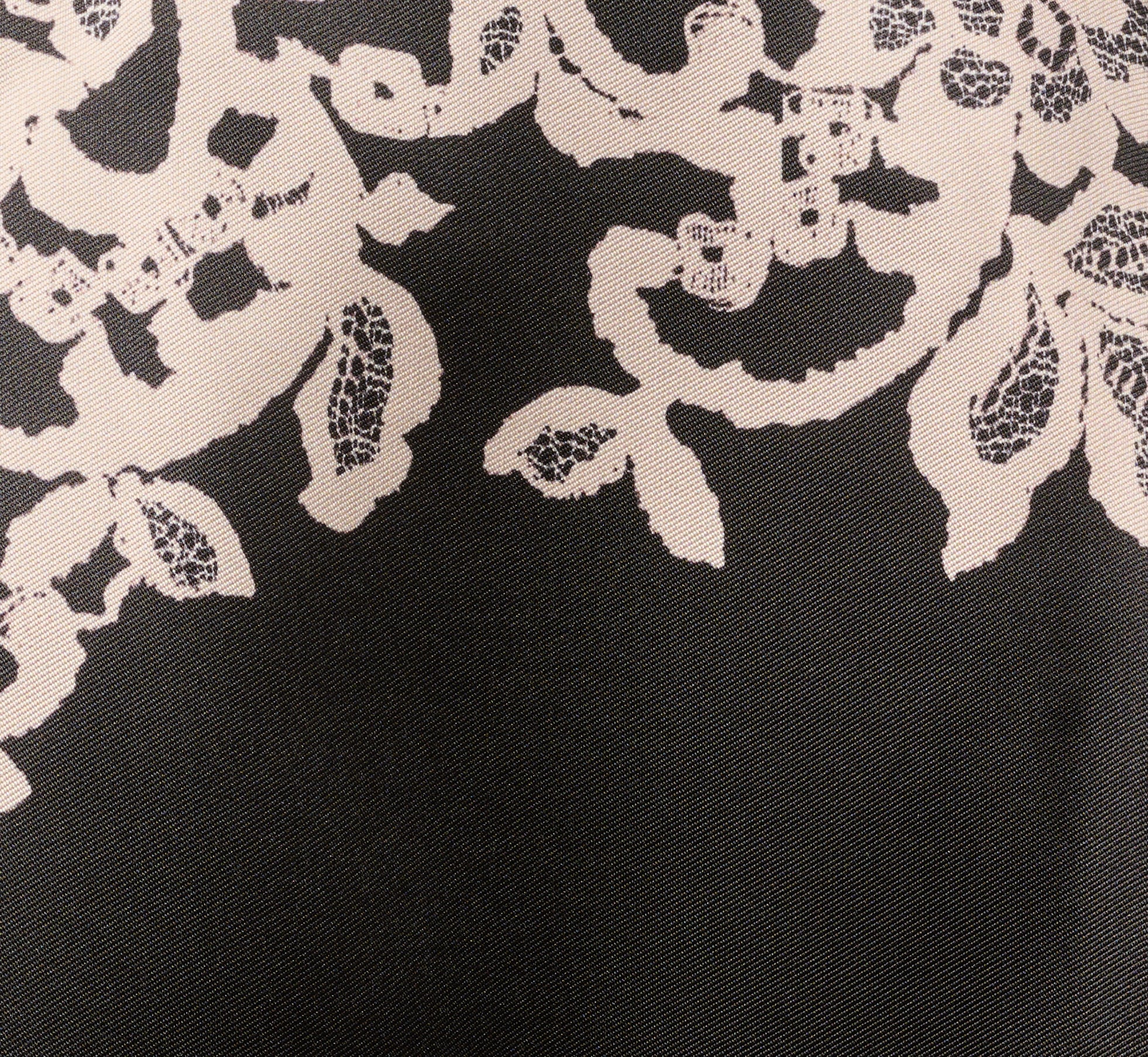 Lace Print Fit And Flare Midi Dress In Black Ecru